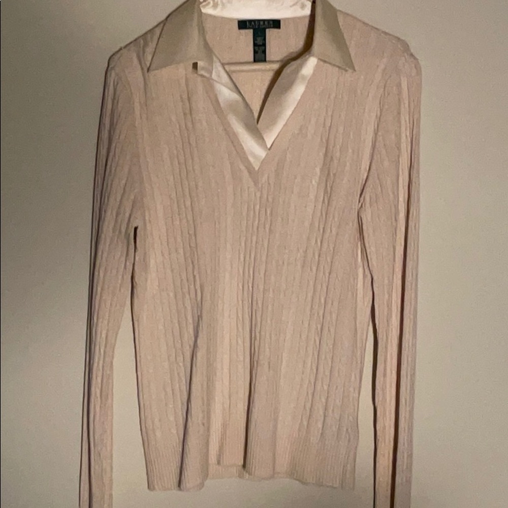 Lauren large sweater with satin collar